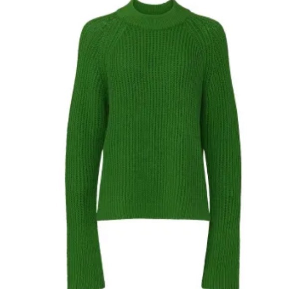NWOT Club Monaco Thick Green Oversized Crewneck Acrylic & Wool Sweater - Picture 3 of 13